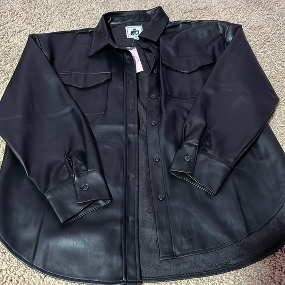 Juicy couture faux leather button up - Picture 1 of 5